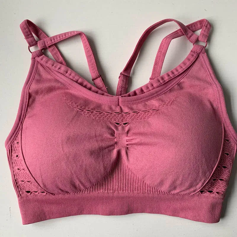 Women Seamless Sport Bra Girls Gym Top Fitness Yoga Bra Padded Push up Sports Bra