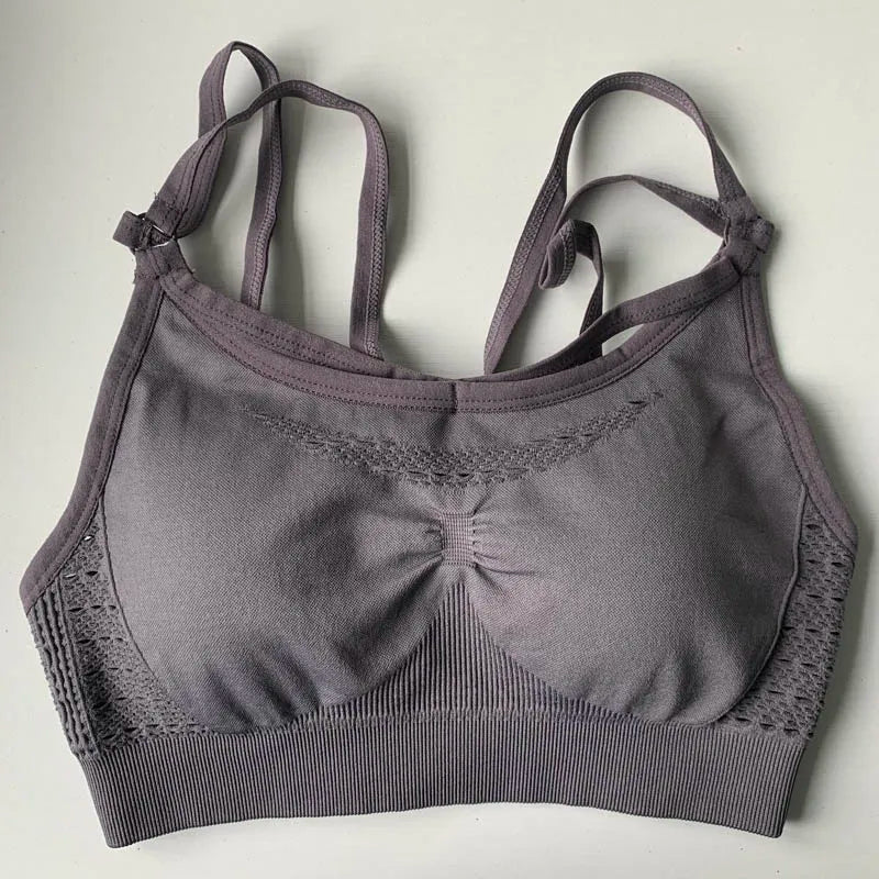Women Seamless Sport Bra Girls Gym Top Fitness Yoga Bra Padded Push up Sports Bra