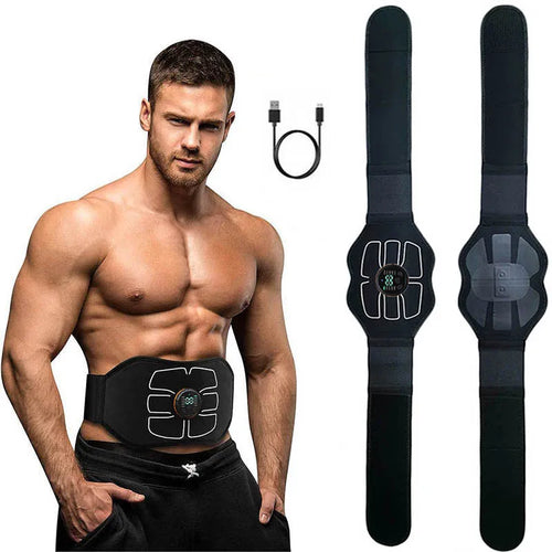 Smart EMS Muscle Stimulator Abdominal Toning Belt Workout Portable Back Waist Ab Stimulator Home Gym Office Fitness Equiment